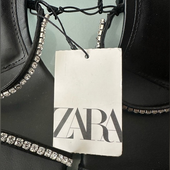 ZARA RHINESTONED STRAPPY HEELS SIZE 8 (EU 41) NWT - Picture 7 of 7